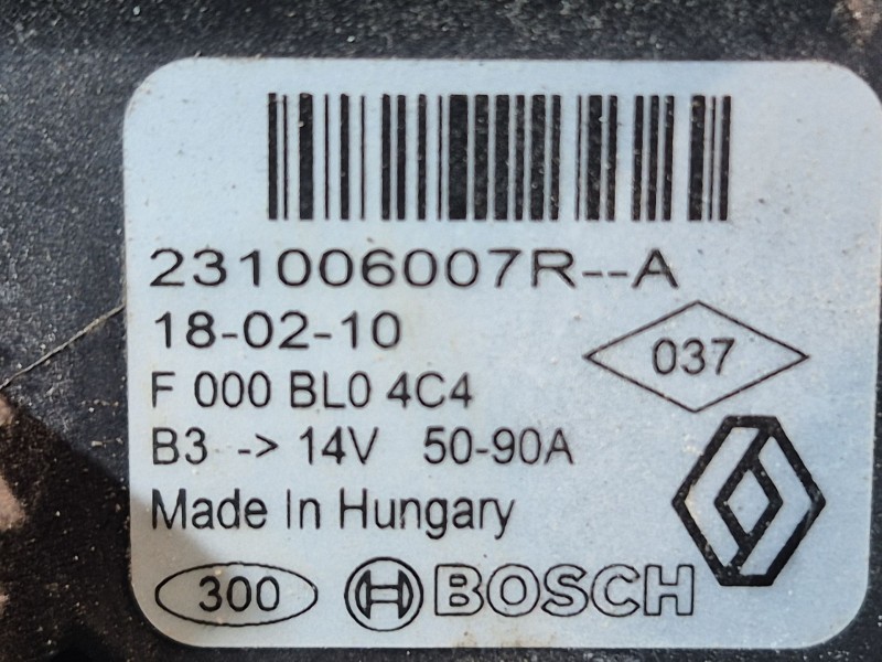Recambio de alternador para renault clio iv (bh_) 0.9 tce 90 referencia OEM IAM   