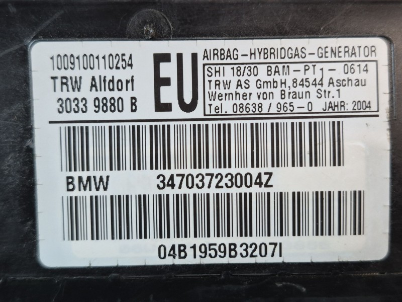 Recambio de airbag delantero derecho para bmw 3 (e46) 320 d referencia OEM IAM 34703723004Z 34703723004Z 34703723004Z