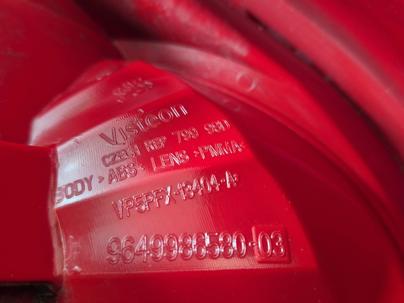 Recambio de piloto trasero derecho para peugeot 207 cc (wd_) 1.6 hdi referencia OEM IAM 9649986580 VP5PFX13404A 9649986580