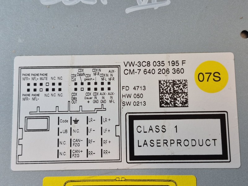 Recambio de sistema audio / radio cd para volkswagen golf vi (5k1) rabbit referencia OEM IAM   