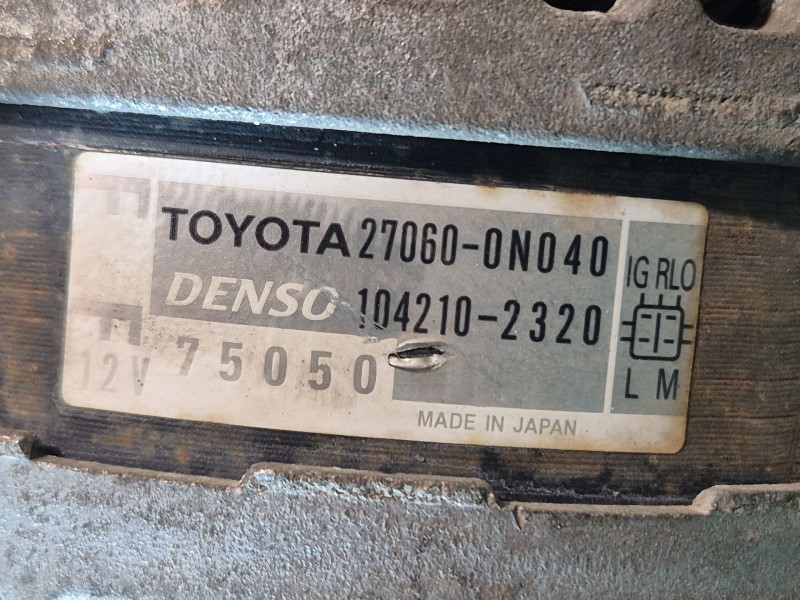 Recambio de alternador para toyota auris luna+ referencia OEM IAM   