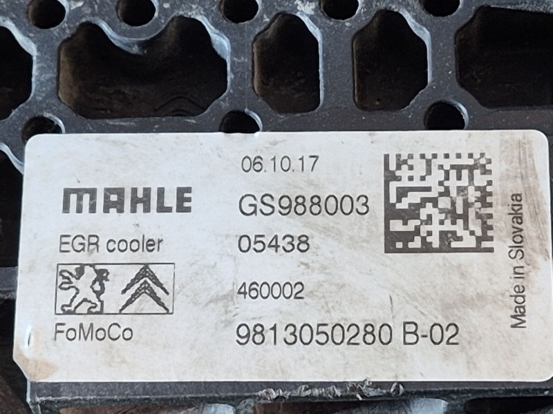 Recambio de enfriador egr para peugeot 208 1.6 16v hdi fap referencia OEM IAM 9813050280 9813050280 9813050280
