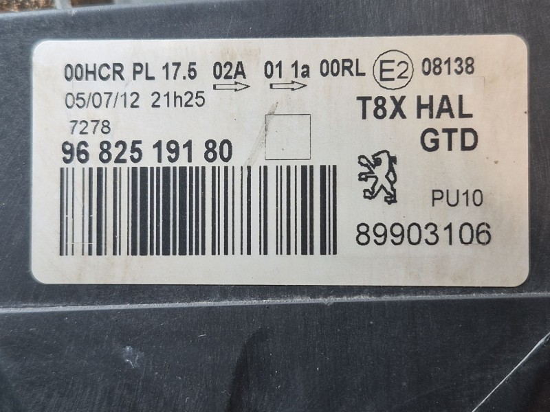 Recambio de faro izquierdo para peugeot 5008 (0u_, 0e_) 1.6 hdi referencia OEM IAM   