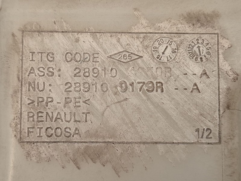 Recambio de deposito limpia para renault clio iv (bh_) 0.9 tce 90 referencia OEM IAM 289104250R 289104250R 289100179R