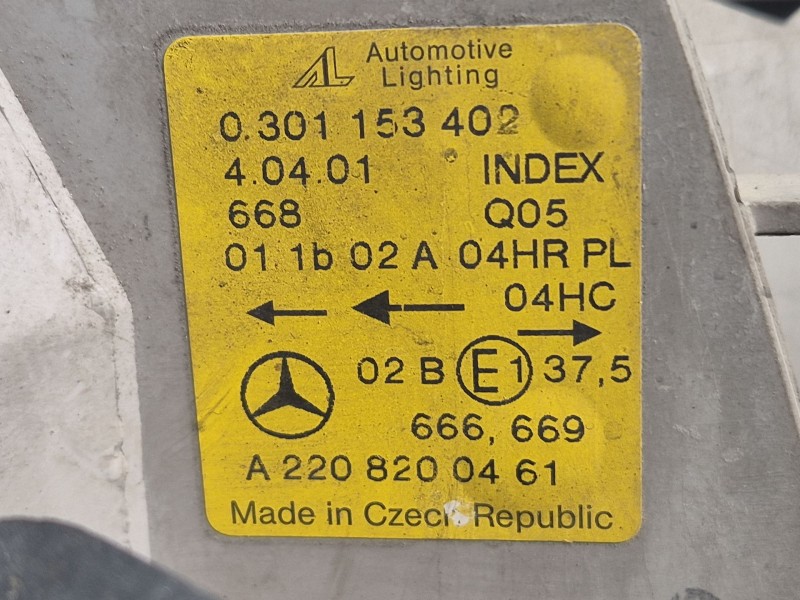 Recambio de faro derecho para mercedes-benz clase s (w220) berlina 320 cdi (220.026) referencia OEM IAM   