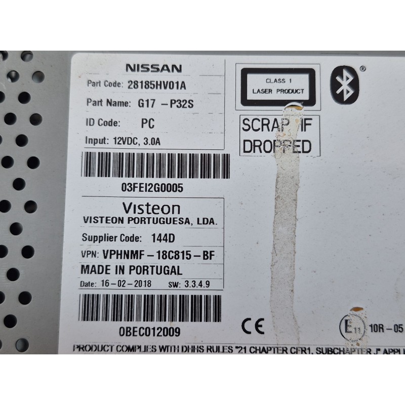 Recambio de sistema audio / radio cd para nissan qashqai ii (j11, j11_) 1.2 dig-t referencia OEM IAM   