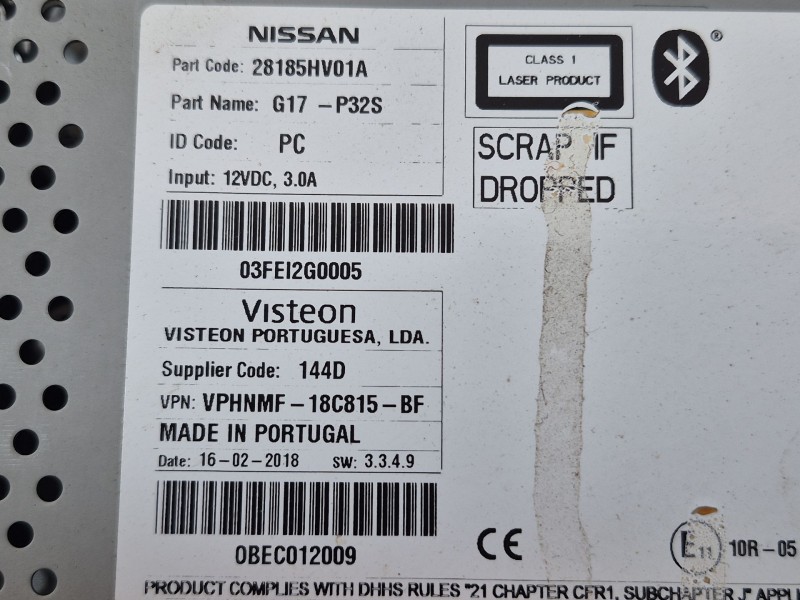 Recambio de sistema audio / radio cd para nissan qashqai ii (j11, j11_) 1.2 dig-t referencia OEM IAM   