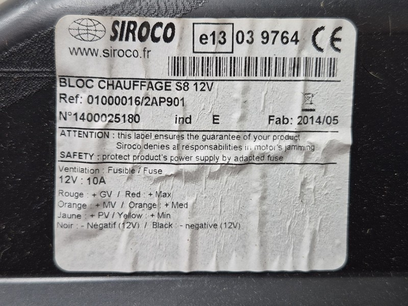 Recambio de calefaccion entera normal para aixam minauto 0.5 referencia OEM IAM   