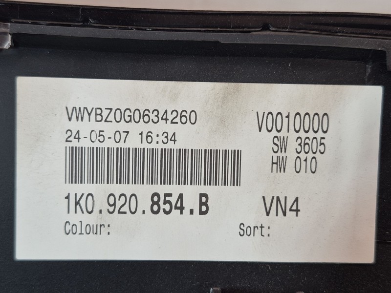 Recambio de cuadro instrumentos para volkswagen golf v (1k1) 1.9 tdi referencia OEM IAM   
