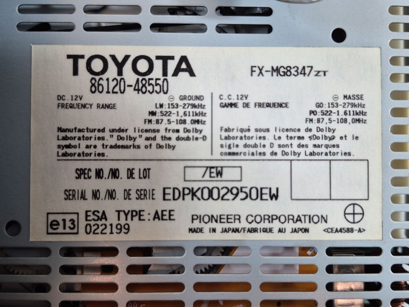 Recambio de sistema audio / radio cd para lexus rx (_u3_) 400h awd (mhu38_) referencia OEM IAM   