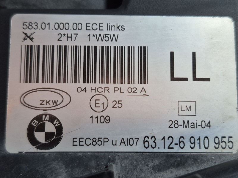Recambio de faro izquierdo para peugeot partner furgón/monospace 1.6 bluehdi 100 referencia OEM IAM 63126910955 6910955 58301000